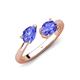 4 - Afra 1.60 ctw Tanzanite Pear Shape (7x5 mm) & Tanzanite Oval Shape (7x5 mm) Toi Et Moi Engagement Ring 