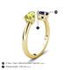 5 - Afra 1.70 ctw Peridot Pear Shape (7x5 mm) & Blue Sapphire Oval Shape (7x5 mm) Toi Et Moi Engagement Ring 