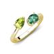 4 - Afra 1.96 ctw Peridot Pear Shape (7x5 mm) & Lab Created Alexandrite Oval Shape (7x5 mm) Toi Et Moi Engagement Ring 