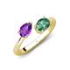 4 - Afra 1.81 ctw Amethyst Pear Shape (7x5 mm) & Lab Created Alexandrite Oval Shape (7x5 mm) Toi Et Moi Engagement Ring 