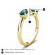 5 - Afra 2.01 ctw London Blue Topaz Pear Shape (7x5 mm) & Lab Created Alexandrite Oval Shape (7x5 mm) Toi Et Moi Engagement Ring 