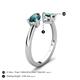5 - Afra 2.01 ctw London Blue Topaz Pear Shape (7x5 mm) & Lab Created Alexandrite Oval Shape (7x5 mm) Toi Et Moi Engagement Ring 