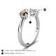 5 - Afra 1.45 ctw Smoky Quartz Pear Shape (7x5 mm) & IGI Certified Lab Grown Diamond Oval Shape (7x5 mm) Toi Et Moi Engagement Ring 