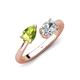 4 - Afra 1.60 ctw Peridot Pear Shape (7x5 mm) & GIA Certified Natural Diamond Oval Shape (7x5 mm) Toi Et Moi Engagement Ring 