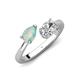 4 - Afra 1.15 ctw Opal Pear Shape (7x5 mm) & GIA Certified Natural Diamond Oval Shape (7x5 mm) Toi Et Moi Engagement Ring 