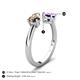 5 - Afra 1.37 ctw Smoky Quartz Pear Shape (7x5 mm) & Amethyst Oval Shape (7x5 mm) Toi Et Moi Engagement Ring 