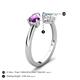 5 - Afra 1.37 ctw Amethyst Pear Shape (7x5 mm) & Aquamarine Oval Shape (7x5 mm) Toi Et Moi Engagement Ring 