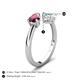 5 - Afra 1.62 ctw Rhodolite Garnet Pear Shape (7x5 mm) & Aquamarine Oval Shape (7x5 mm) Toi Et Moi Engagement Ring 