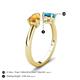 5 - Afra 1.35 ctw Citrine Pear Shape (7x5 mm) & Turquoise Oval Shape (7x5 mm) Toi Et Moi Engagement Ring 