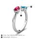 5 - Afra 1.65 ctw Ruby Pear Shape (7x5 mm) & Turquoise Oval Shape (7x5 mm) Toi Et Moi Engagement Ring 