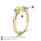 5 - Afra 1.65 ctw Peridot Pear Shape (7x5 mm) & Tanzanite Oval Shape (7x5 mm) Toi Et Moi Engagement Ring 