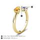 5 - Afra 1.50 ctw Citrine Pear Shape (7x5 mm) & Tanzanite Oval Shape (7x5 mm) Toi Et Moi Engagement Ring 