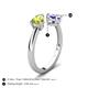 5 - Afra 1.65 ctw Peridot Pear Shape (7x5 mm) & Tanzanite Oval Shape (7x5 mm) Toi Et Moi Engagement Ring 