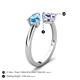 5 - Afra 1.70 ctw Blue Topaz Pear Shape (7x5 mm) & Tanzanite Oval Shape (7x5 mm) Toi Et Moi Engagement Ring 