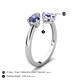 5 - Afra 1.45 ctw Iolite Pear Shape (7x5 mm) & Tanzanite Oval Shape (7x5 mm) Toi Et Moi Engagement Ring 