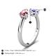 5 - Afra 1.55 ctw Pink Tourmaline Pear Shape (7x5 mm) & Tanzanite Oval Shape (7x5 mm) Toi Et Moi Engagement Ring 