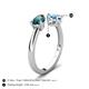 5 - Afra 1.85 ctw London Blue Topaz Pear Shape (7x5 mm) & Blue Topaz Oval Shape (7x5 mm) Toi Et Moi Engagement Ring 