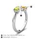 5 - Afra 1.52 ctw Peridot Pear Shape (7x5 mm) & Citrine Oval Shape (7x5 mm) Toi Et Moi Engagement Ring 