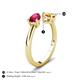 5 - Afra 1.67 ctw Ruby Pear Shape (7x5 mm) & Citrine Oval Shape (7x5 mm) Toi Et Moi Engagement Ring 