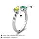 5 - Afra 1.60 ctw Peridot Pear Shape (7x5 mm) & Emerald Oval Shape (7x5 mm) Toi Et Moi Engagement Ring 