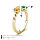 5 - Afra 1.45 ctw Citrine Pear Shape (7x5 mm) & Emerald Oval Shape (7x5 mm) Toi Et Moi Engagement Ring 