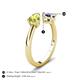 5 - Afra 1.47 ctw Peridot Pear Shape (7x5 mm) & Iolite Oval Shape (7x5 mm) Toi Et Moi Engagement Ring 