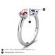 5 - Afra 1.37 ctw Pink Tourmaline Pear Shape (7x5 mm) & Iolite Oval Shape (7x5 mm) Toi Et Moi Engagement Ring 