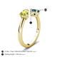 5 - Afra 1.80 ctw Peridot Pear Shape (7x5 mm) & London Blue Topaz Oval Shape (7x5 mm) Toi Et Moi Engagement Ring 
