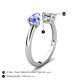 5 - Afra 1.25 ctw Tanzanite Pear Shape (7x5 mm) & Opal Oval Shape (7x5 mm) Toi Et Moi Engagement Ring 