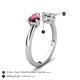 5 - Afra 1.40 ctw Rhodolite Garnet Pear Shape (7x5 mm) & Opal Oval Shape (7x5 mm) Toi Et Moi Engagement Ring 