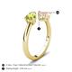 5 - Afra 1.55 ctw Peridot Pear Shape (7x5 mm) & Morganite Oval Shape (7x5 mm) Toi Et Moi Engagement Ring 