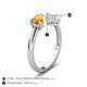 5 - Afra 1.40 ctw Citrine Pear Shape (7x5 mm) & Morganite Oval Shape (7x5 mm) Toi Et Moi Engagement Ring 