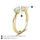 5 - Afra 1.10 ctw Opal Pear Shape (7x5 mm) & Morganite Oval Shape (7x5 mm) Toi Et Moi Engagement Ring 