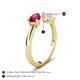 5 - Afra 1.70 ctw Ruby Pear Shape (7x5 mm) & Morganite Oval Shape (7x5 mm) Toi Et Moi Engagement Ring 