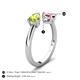 5 - Afra 1.65 ctw Peridot Pear Shape (7x5 mm) & Pink Tourmaline Oval Shape (7x5 mm) Toi Et Moi Engagement Ring 