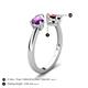 5 - Afra 1.60 ctw Amethyst Pear Shape (7x5 mm) & Red Garnet Oval Shape (7x5 mm) Toi Et Moi Engagement Ring 