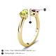 5 - Afra 1.80 ctw Peridot Pear Shape (7x5 mm) & Rhodolite Garnet Oval Shape (7x5 mm) Toi Et Moi Engagement Ring 