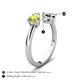 5 - Afra 1.55 ctw Peridot Pear Shape (7x5 mm) & Smoky Quartz Oval Shape (7x5 mm) Toi Et Moi Engagement Ring 