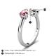 5 - Afra 1.45 ctw Pink Tourmaline Pear Shape (7x5 mm) & Smoky Quartz Oval Shape (7x5 mm) Toi Et Moi Engagement Ring 