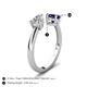 5 - Afra 1.65 ctw IGI Certified Lab Grown Diamond  Pear Shape (7x5 mm) & Blue Sapphire Oval Shape (7x5 mm) Toi Et Moi Engagement Ring 