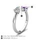 5 - Afra 1.47 ctw IGI Certified Lab Grown Diamond  Pear Shape (7x5 mm) & Amethyst Oval Shape (7x5 mm) Toi Et Moi Engagement Ring 