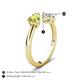 5 - Afra 1.65 ctw Peridot Pear Shape (7x5 mm) & Moissanite Oval Shape (7x5 mm) Toi Et Moi Engagement Ring 