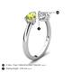 5 - Afra 1.65 ctw Peridot Pear Shape (7x5 mm) & Moissanite Oval Shape (7x5 mm) Toi Et Moi Engagement Ring 