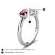 5 - Afra 1.75 ctw Rhodolite Garnet Pear Shape (7x5 mm) & Moissanite Oval Shape (7x5 mm) Toi Et Moi Engagement Ring 