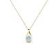 1 - Tessie 0.15 ct Aquamarine (3.50 mm) Women Teardrop Solitaire Pendant Necklace 