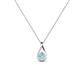 1 - Tessie 0.15 ct Aquamarine (3.50 mm) Women Teardrop Solitaire Pendant Necklace 