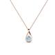 1 - Tessie 0.15 ct Aquamarine (3.50 mm) Women Teardrop Solitaire Pendant Necklace 