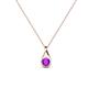 1 - Tessie 0.15 ct Amethyst (3.50 mm) Women Teardrop Solitaire Pendant Necklace 