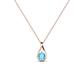 1 - Tessie 0.14 ct Blue Topaz (3.50 mm) Women Teardrop Solitaire Pendant Necklace 
