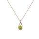 1 - Tessie 0.18 ct Peridot (3.50 mm) Women Teardrop Solitaire Pendant Necklace 